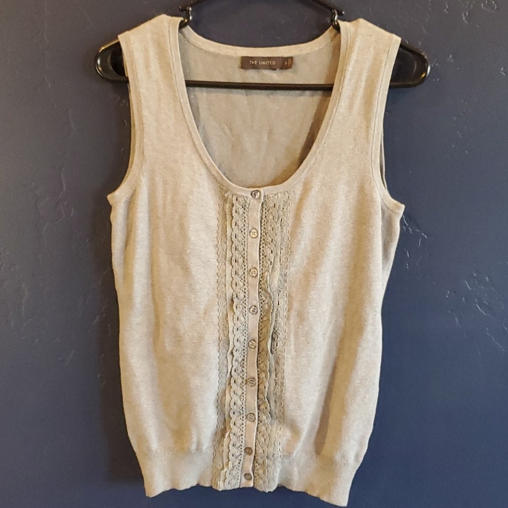 EUC The Limited Grey Sweater Vest Sz S